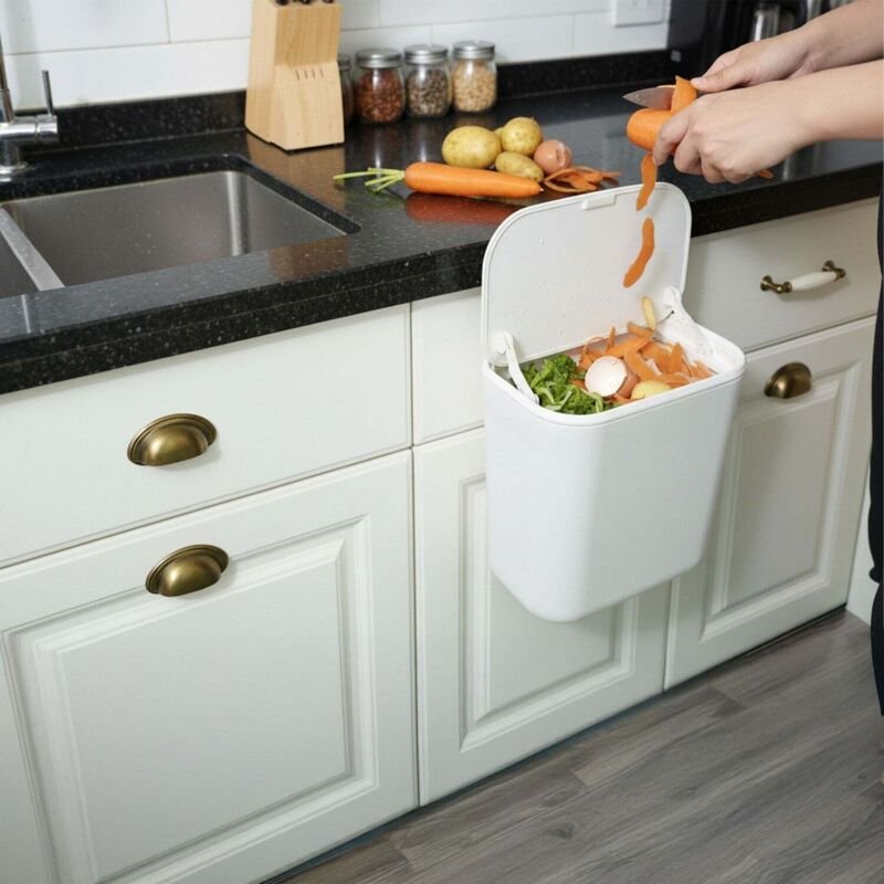 Hängender Küchenabfalleimer, 9 l - Kompakte Abfallentsorgung