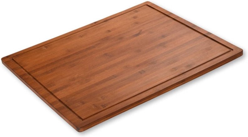 Kesper - Schneidebrett mit rutschfesten Füßen, dunkler Bambus, 50 x 56 cm