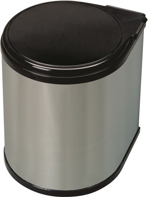 Victory Einbau-Abfallsammler rund 13 Liter Edelstahl Gestell in schwarz