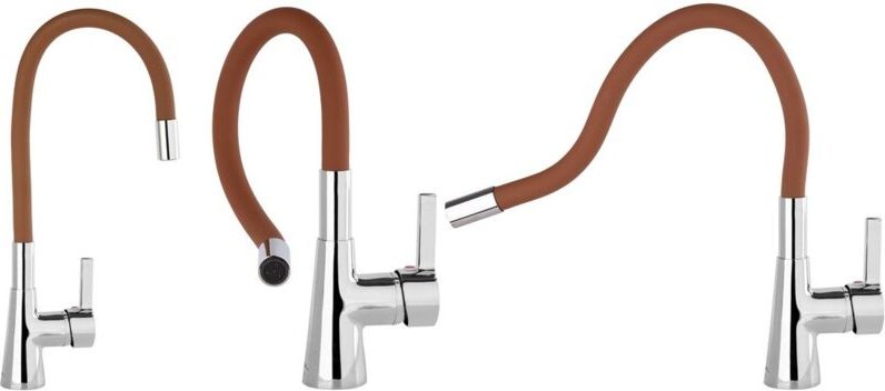 Thumbnail - Einhebelmischer Spühltischbatterie Küchenarmatur Wasserhahn Spühltischarmatur Flexibler Auslauf Schwenkbar versch. Farbe...