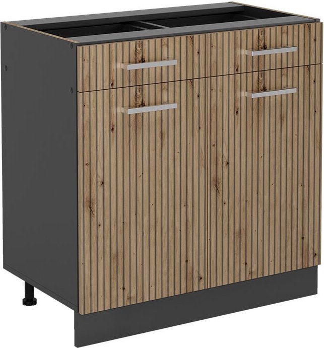 Vicco - Schubladenunterschrank R-Line, Artisan-Eiche, 80 cm ohne Arbeitsplatte