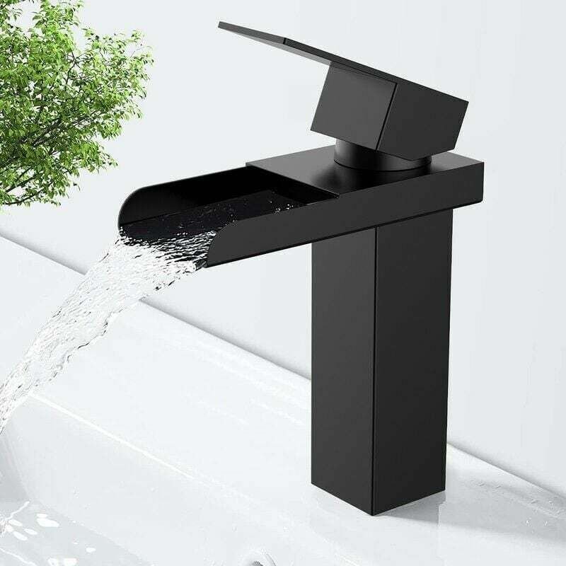 Rubinetto a cascata nero Miscelatore monocomando per lavabo Rubinetti per lavabo con rubinetto monocomando per bagno in ...