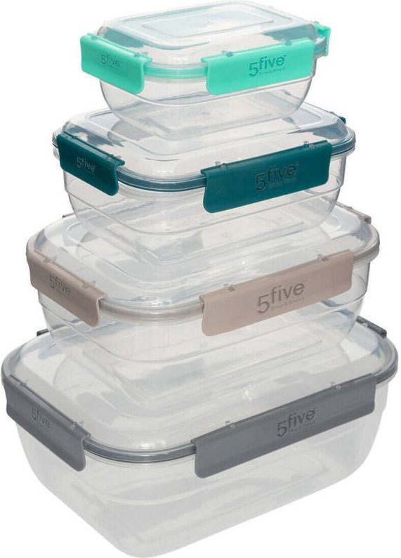 5five Simply Smart - 4er-set klic rechteckige plastikdosen - 5five