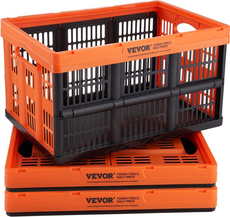 VEVOR 3er-Set 45L Profi Klappbox aus PP Transportbox Faltbarer Aufbewahrungsbox mit Handgriff Stapelbare Kisten Storage ...