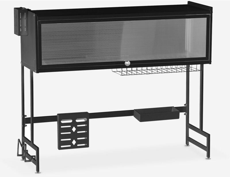 Abtropfgestell auf der Spüle schwarz 105x30x78cm Sover Plus