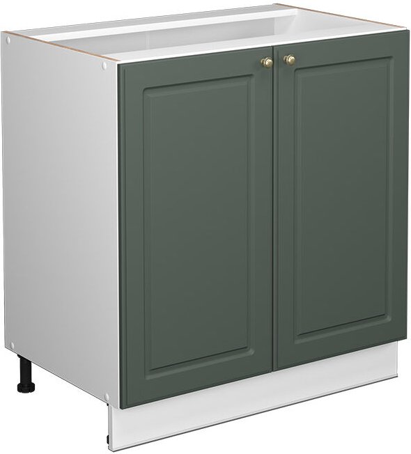 Spülenunterschrank Fame-Line, Grün-Gold Landhaus, 80 cm mit Regal, ohne Arbeitsplatte Vicco