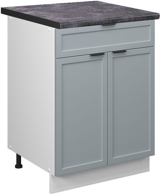 Küchenunterschrank Fame-Line, Hellblau-grau, 60 cm mit Schublade, ap Anthrazit Vicco