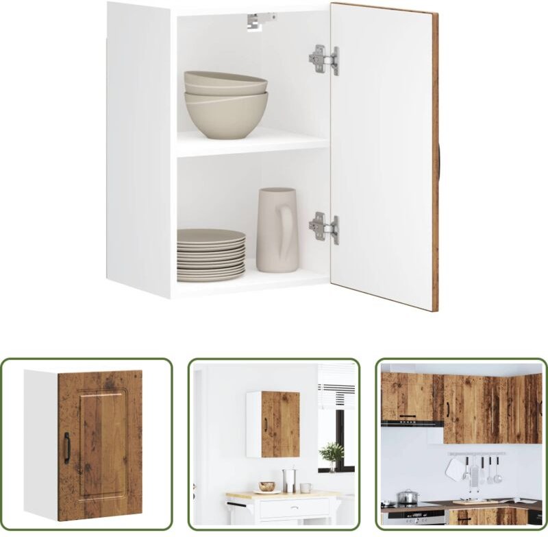 Küchenwandregal - Küchen-Hängeschrank Kalmar Altholz-Optik Holzwerkstoff