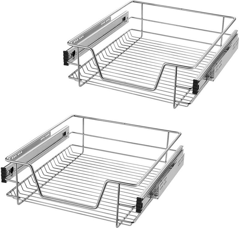 2x Küchenschublade Teleskopschublade 50cm - Küchenschrank Schrankauszug Schlafzimmerschränke Korbauszug Vollauszug (50cm...