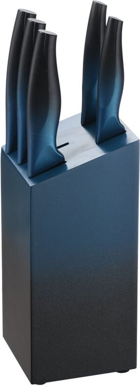 Thumbnail - Michelino 6-teiliges Edelstahl Messer-Set mit Messerblock aus Holz Kochmesser Brotmesser Fleischmesser Universalmesser S...