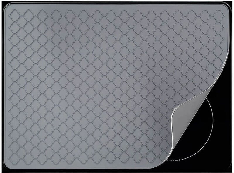 Silikon-Herdmatte, multifunktionale Schutzmatte für Induktionskochfelder, 71500,25 cm, grau