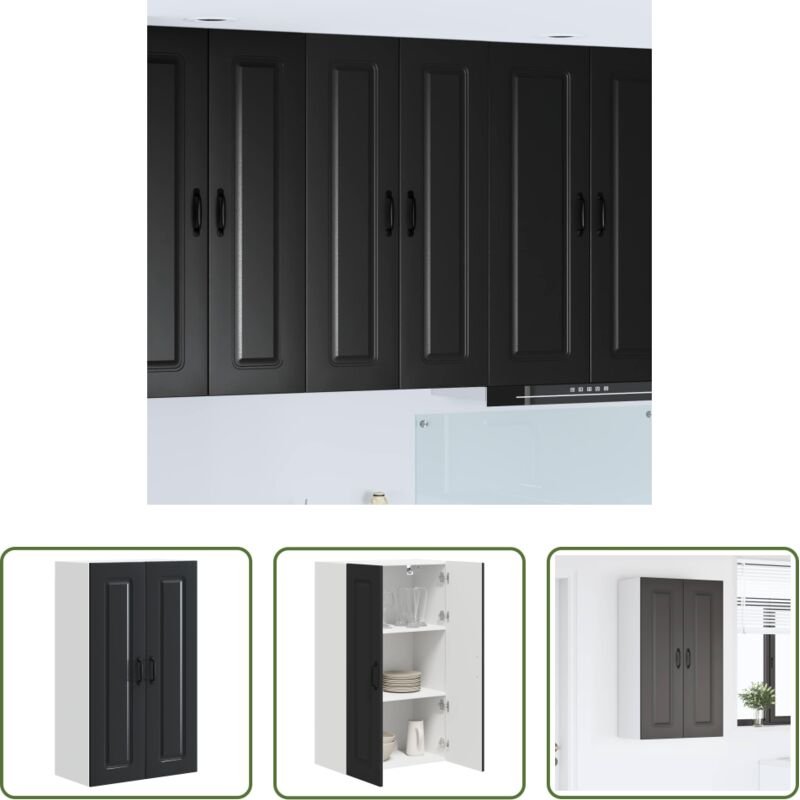 vidaXL Küchenmöbel Holz - Küchenschrank Kalmar Schwarz 60 x 31 x 100 cm Holzwerkstoff