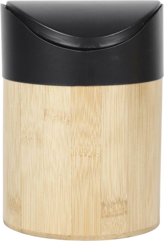 MINI-MÜLLTONNE 1L Bambus schwarz 11,8 × 11,8 x 17 cm