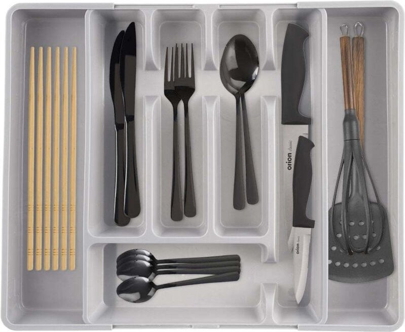 Verstellbarer besteck und utensilien organizer fur kuchenschubladen