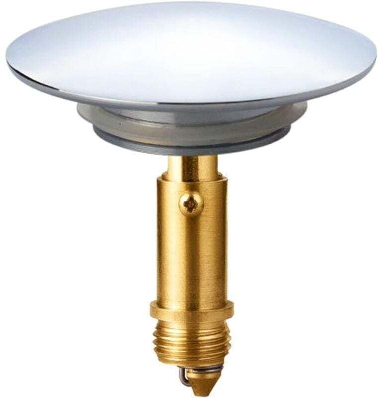 Aiperq - 66 mm Pop-Up Click-Clack-Ablaufgarnitur für Badezimmerspüle, Küchenspüle, verchromte Spüle aus massivem Messing