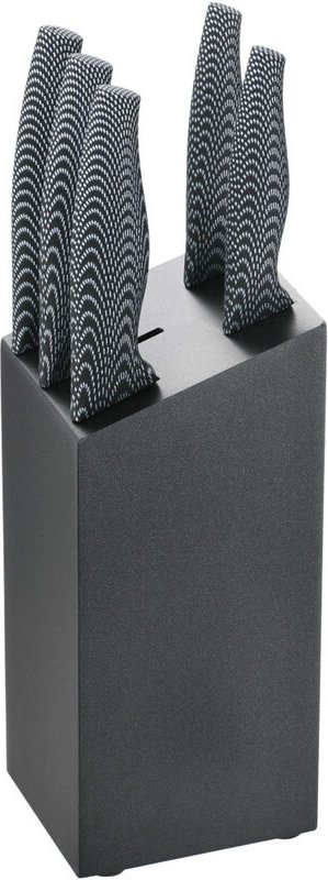 Thumbnail - 6-teiliges Edelstahl Messer-Set mit Messerblock aus Holz Kochmesser Brotmesser Fleischmesser Universalmesser Schälmesser...