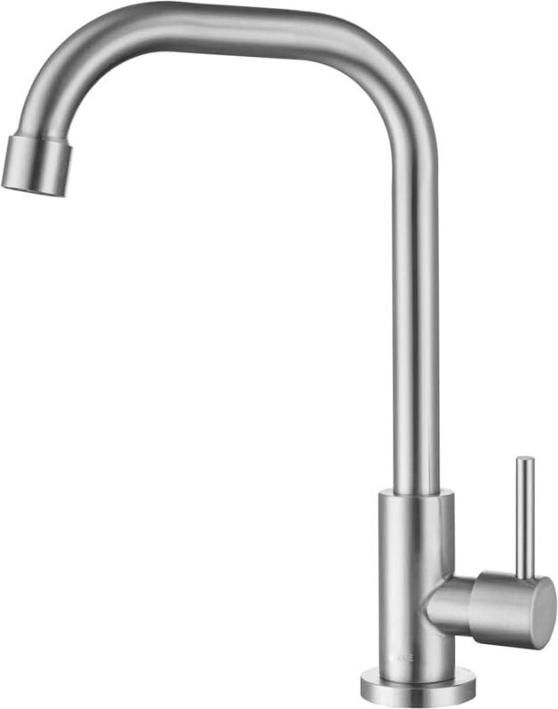 Kaltwasserhahn Küche aus Edelstahl, Wasserhahn Küche Kaltwasser mit 360° drehbar, Spültischarmatur nur kaltwasser, mit A...