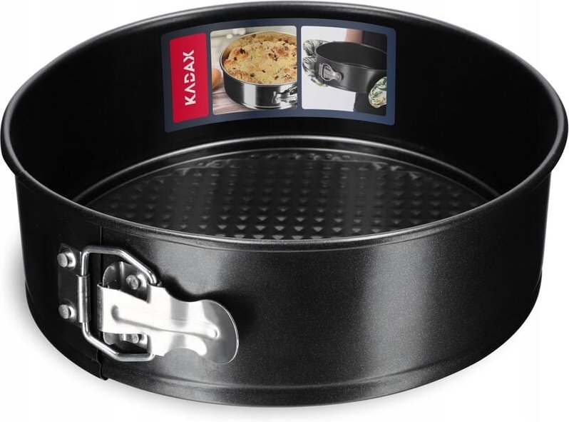 Kadax - Backblech, Tortenform, runde Backform, Kuchenform, 22 cm, Schwarz