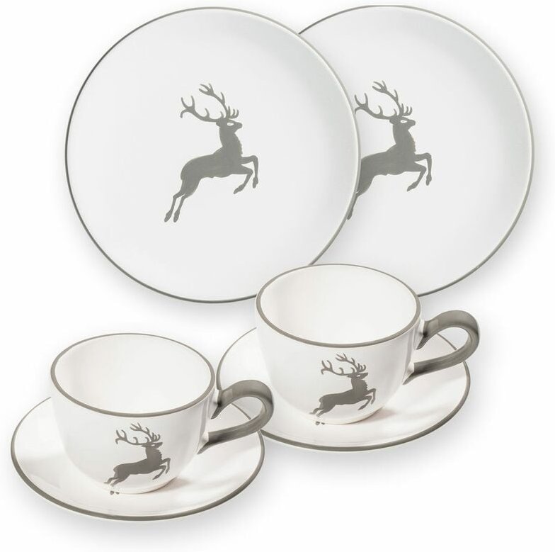 Grauer Hirsch, Frühstück für 2 Cup - Gmundner Keramik