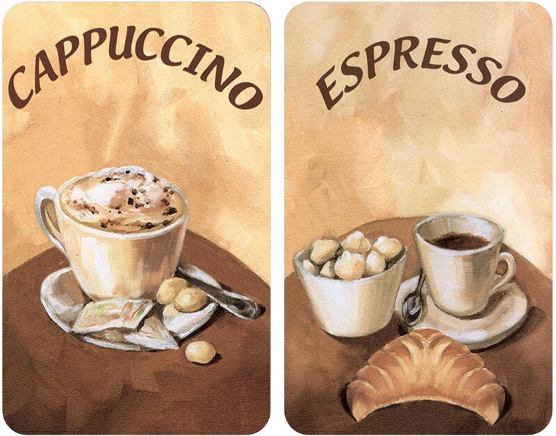 Herdabdeckplatte Universal Kaffee 2er Set, für alle Herdarten, Mehrfarbig, Gehärtetes Glas mehrfarbig, Kunststoff (tpe) ...