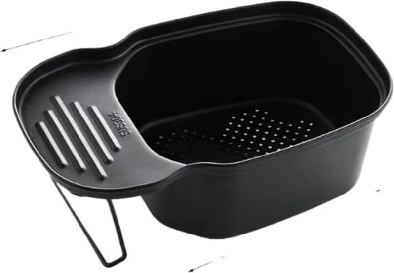 Cyslmuk - Küchenspüle-Siebkorb, Mehrzweck-Eckspüle-Siebkorb, Abfallaufbewahrung, Abflusskorb aus Edelstahl (schwarz)