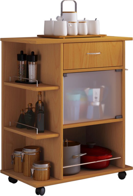 Pocis Küchenmöbel auf Rollen Buche Dekor.