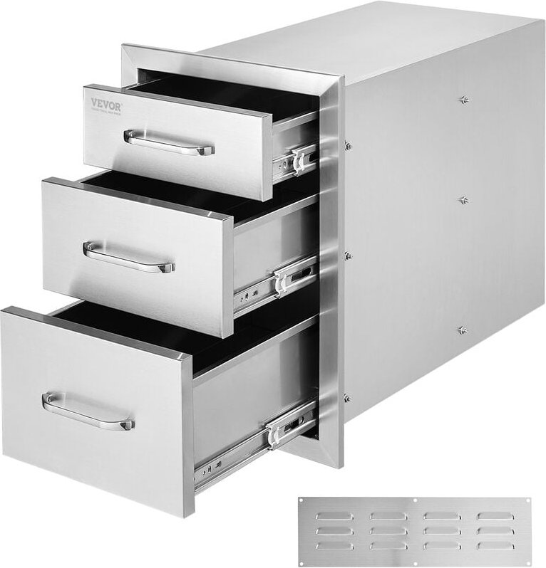 45.7 x 38cm Kamintür Dreistöckig Edelstahl bbq Tür Vertikal bbq Island Tür - Vevor