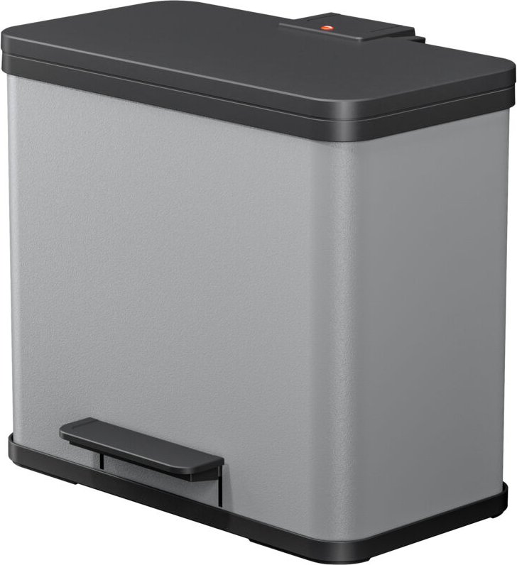 Hailo Öko duo Plus L, Tret-Mülltrenner, 17 + 9 ltr, Hellgrau, matt