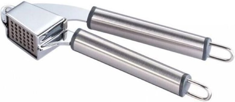 Knoblauchpresse aus Edelstahl, manuelle Knoblauchpresse, Küchenutensil, 6 x 19,5 cm