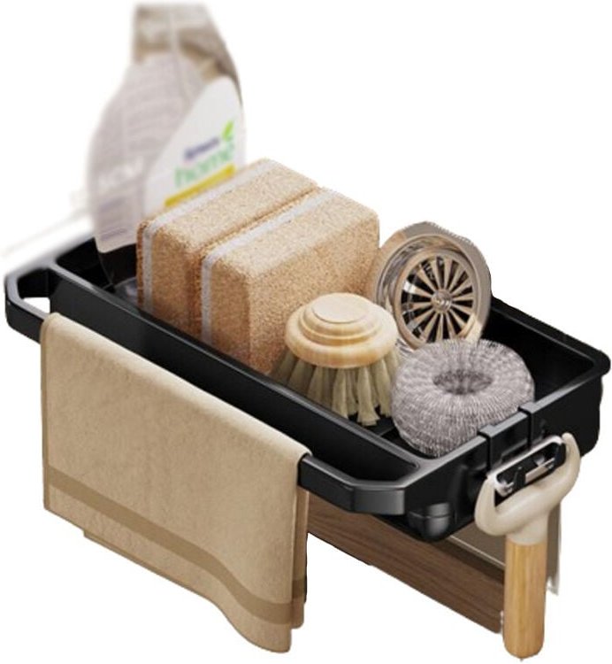 Bluedeer - Spülbecken Organizer Hängend Ohne Bohren Abnehmbar Schwammhalter 26 cm