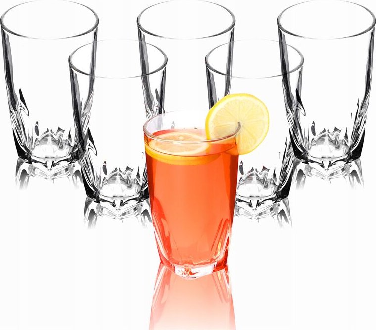 Trinkgläser, 6er Set, transparente Wassergläser 440ml - Kadax