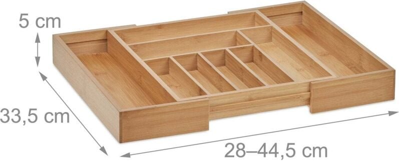 Besteckkasten aus bambus verstellbarer schubladen organizer