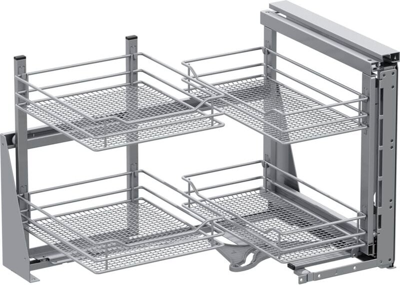 Vauth Sagel Eckschrank Beschlag Cor Fold Schwenkbeschlag Korbvariante rechts, Stahl silberfarbig