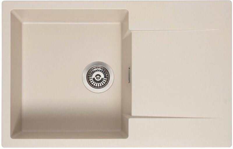 Einbauspüle mit Abtropffläche Amsterdam 78 - robustes Spülbecken aus Granit, caffe silvery - Reginox
