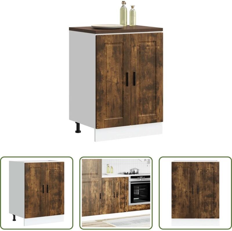 Holzwerkstoff - Küchenunterschrank Porto Räuchereiche Holzwerkstoff