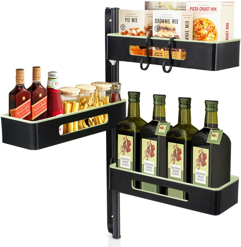 Halterung für Dusch-Organizer, Wandregal für Badezimmer ohne Stempel, Gewürzständer mit 3 Ebenen, höhenverstellbar, für ...