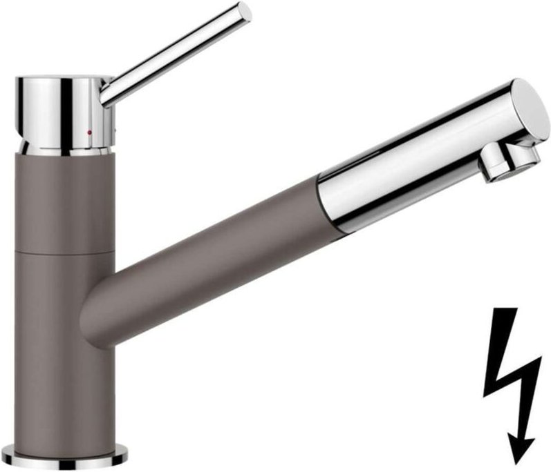 Kano s - Spültischarmatur mit ausziehbarem Auslauf, Vulkangrau/Chrom 527654 - Blanco