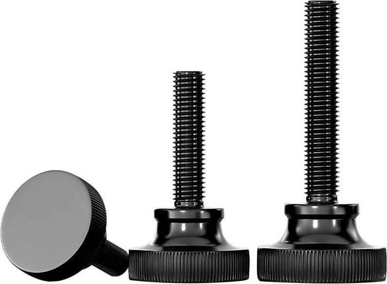 12 Stück hochprofilierte Rändelschrauben, M4 x 10 mm, kohlenstoffverzinkt, schwarz gerändelt, für mechanische Geräte, Ha...