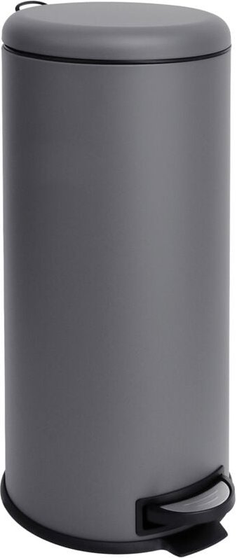 SVITA T30 Mülleimer 30Liter Edelstahl Treteimer Abfalleimer Mülltonne Grau