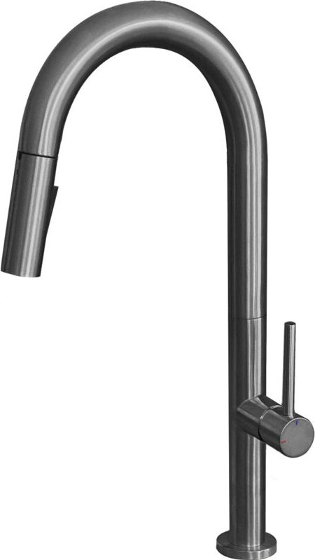 Portofino Spültischmischer mit Handbrause grau Metall - Essebagno