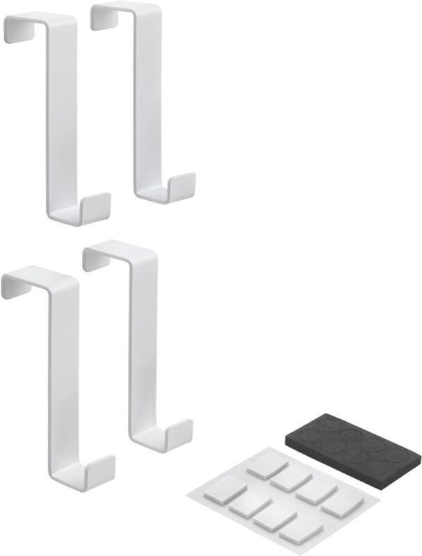 Türhaken weiß 4er-Set Anti-Slip und Anti-Kratz