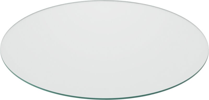Relaxdays Glasplatte, Ø 90 cm, 8 mm dick, gehärtetes ESG, runde Glasscheibe für Tisch & Kamin, Tischplatte, transparent