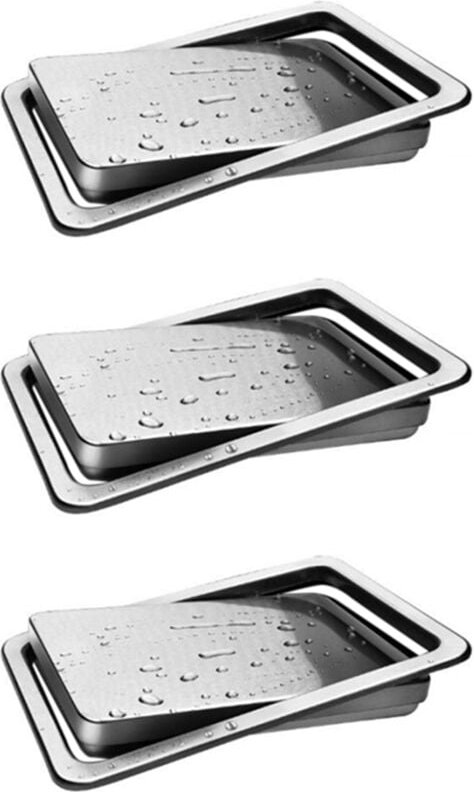 3X Edelstahl Müll Klappen Deckel Mülleimer Abdeckspülung Eingebauter Balance Schaukel Klappen Müll Deckel für Die Küchen...