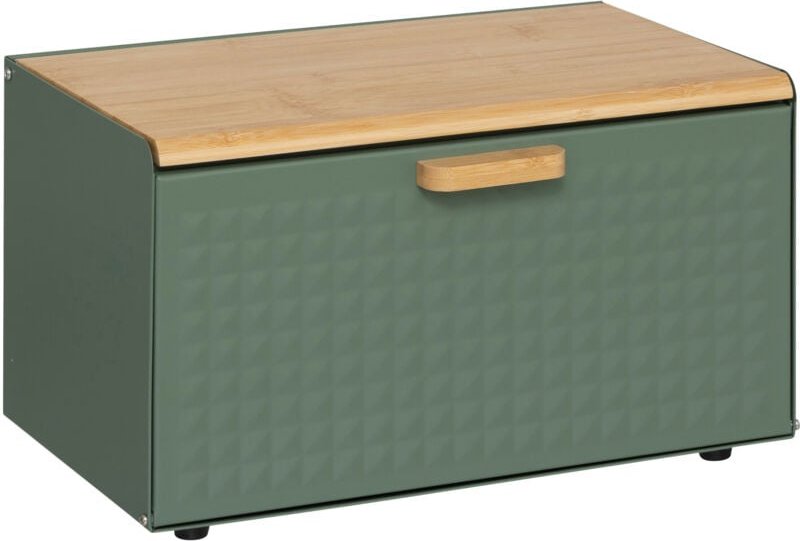 Brotkasten aus Metall SENSIA mit Bambusdeckel