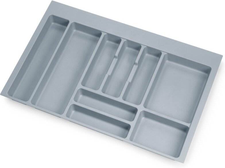 Besteckeinsatz Optima für Universalschublade, Modul 800mm, Kunststoff, Grau - Grau - Emuca