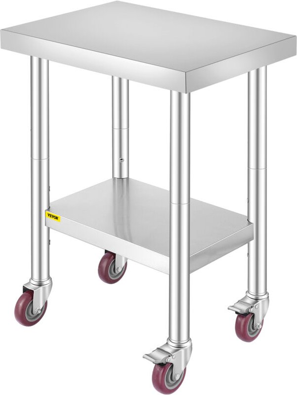 Arbeitstisch 24 'x 18' x 34 ' Edelstahl Catering Arbeitstisch 100 kg für Belastbarkeit Lebensmittel Zubereitungstisch Ge...
