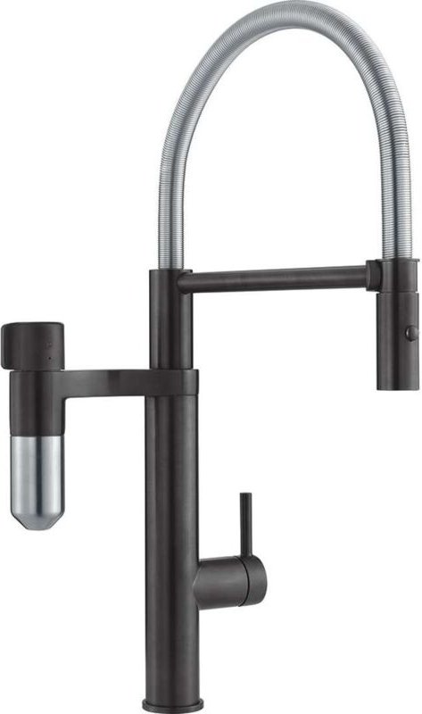 Franke Filter-Armaturen - Spültischarmatur Vital Tap mit Filter, flexiblem Arm und Brause, schwarz matt/Edelstahl 120.06...