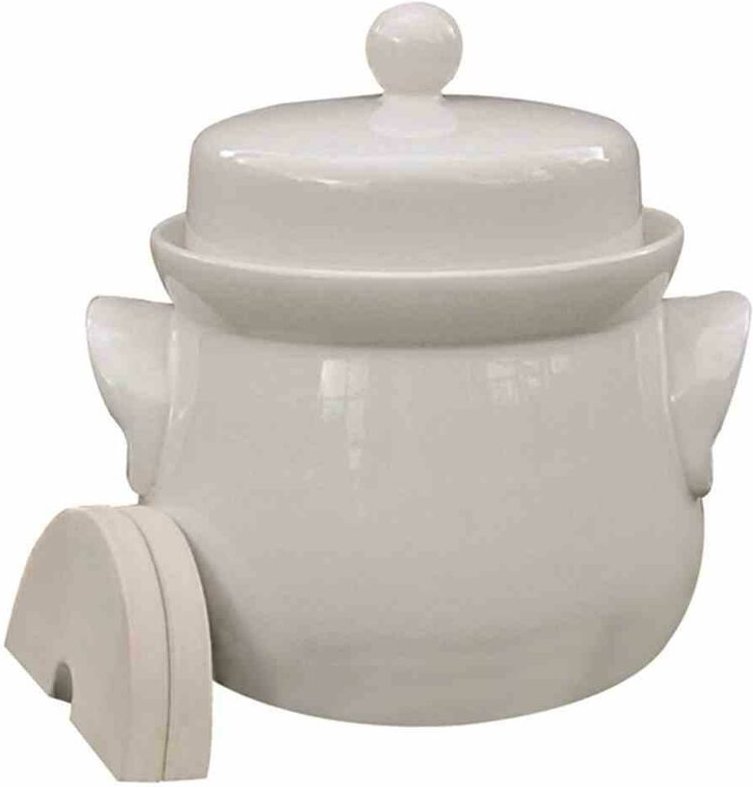 Kirschen - Mini-Gärtopf creme 4,0 l mit Deckel und passenden Steinen