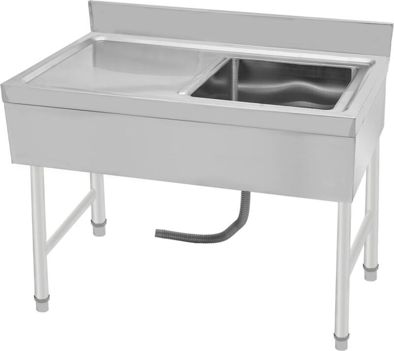 Freistehend Edelstahl Waschbecken, 100x50x80cm Waschtisch Outdoor Spüle, Camping Spülbecken mit Abflussrohr Filter Spült...