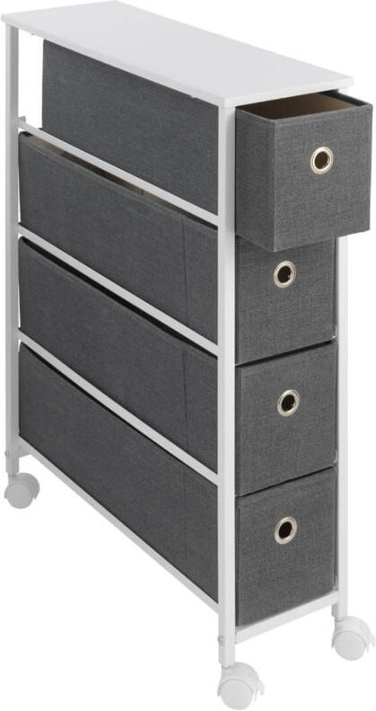 Schlankes Küchenregal auf Rollen, B. 20 cm